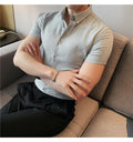 Fashionable British style Short Sleeve Striped Shirt for Men
