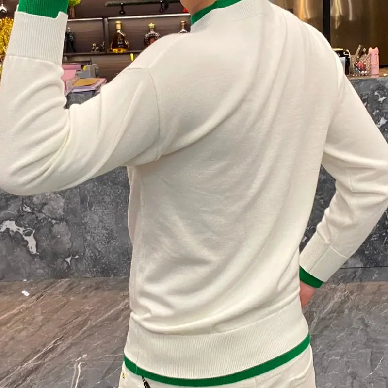 Men's Casual Sweater Long Sleeve Pullovers Fashion Crew Neck Sweatshirt