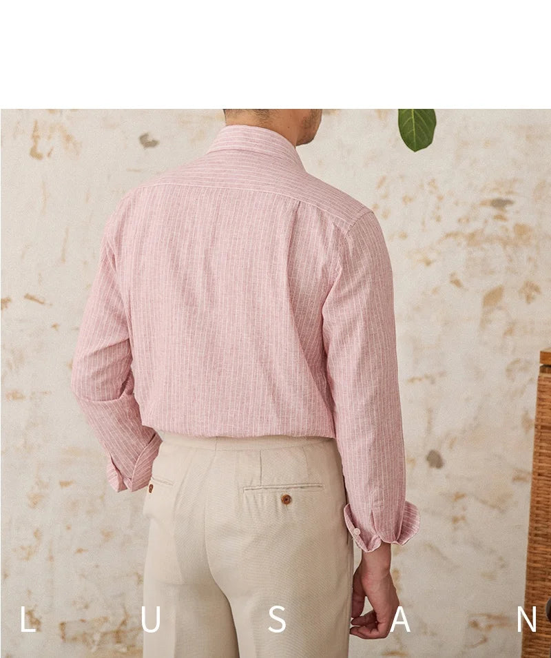 Trendy Men's Business Striped Casual Long-Sleeved Shirt