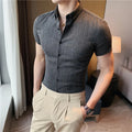 Fashionable British style Short Sleeve Striped Shirt for Men
