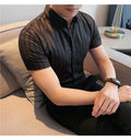 2025 Summer Men Short Sleeve Striped Shirt