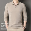 V-neck sweater men's business casual stretchable, warm autumn new pullover knitwear.