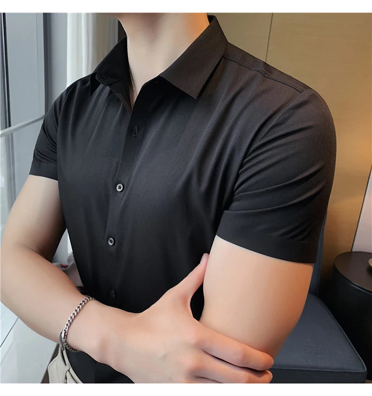 Latest 2025  Men's  Short Sleeved Casual Business shirt