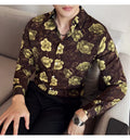 Men's Latest  Fashionable  Long-Sleeved Floral Shirt