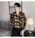 Men's Latest  Fashionable  Long-Sleeved Floral Shirt