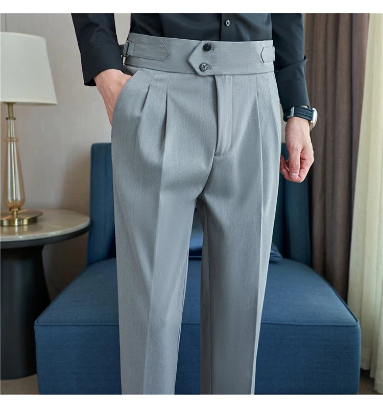 Men's  New  British Style High Waist Trousers