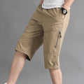 Men's  High Waisted Solid Color Pockets Zipper Cargo Pants