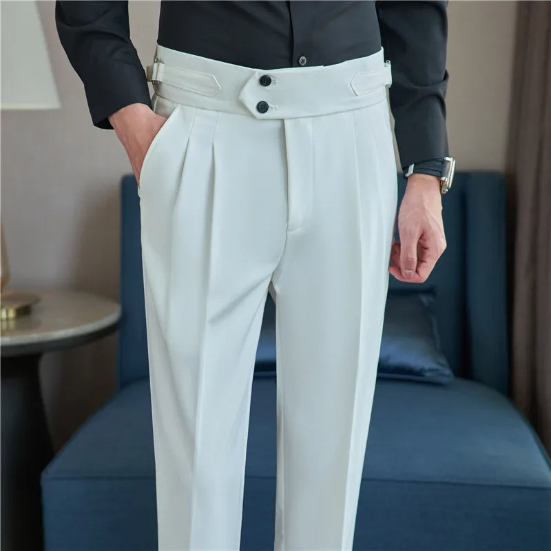Men's  New  British Style High Waist Trousers