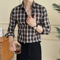 Men's Checkered Long Sleeve Shirt New Arrival | Business Casual Style Office Wear