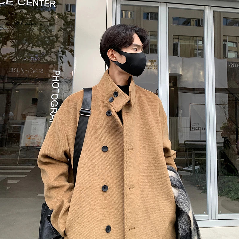 Fall and Winter New High-neck Wool Jacket For Men