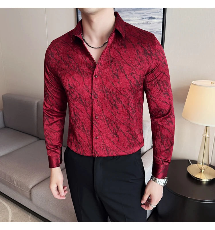 High Quality Men's Summer Long Sleeve Business  Shirt