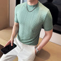 Men's Slim Fit  Half High Collar Short Sleeved T-shirt
