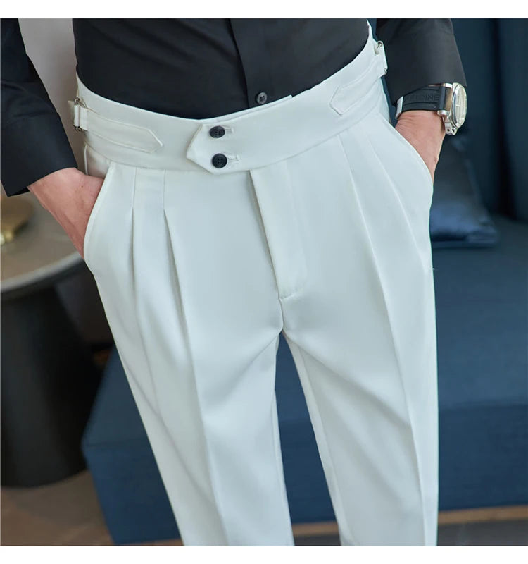 Men's  New  British Style High Waist Trousers
