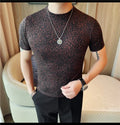 Leopard Pattern T Shirt For Men Summer Short Sleeve
