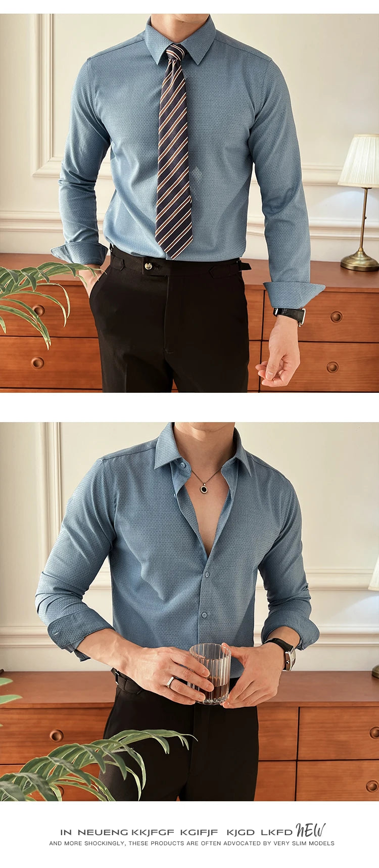 2025 Autumn New Arrival Men's Long - Sleeve Business Casual Shirt