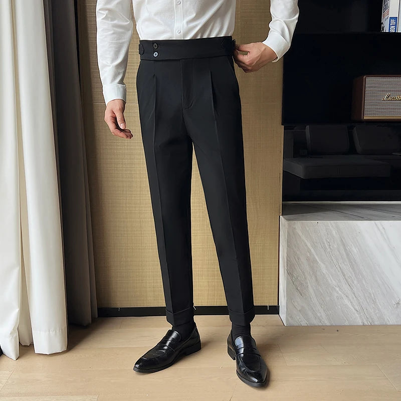 Men's Slim-Fit High Waist Pants