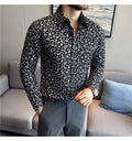 Men's Long-sleeved Floral  Shirt with High-quality