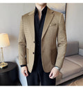 Autumn Winter Simple Plaid  Blazer  For Men Slim Fit . It can worn for Business Events and  wedding functions.