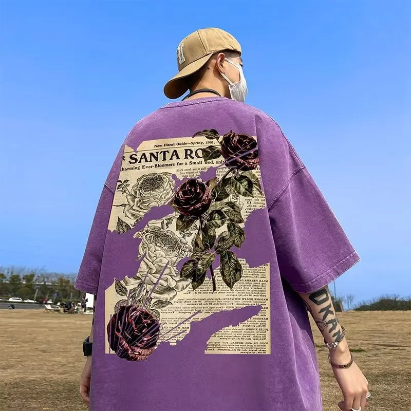 Men Classy  Streetwear Loose T-shirt