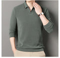 V-neck sweater men's business casual stretchable, warm autumn new pullover knitwear.