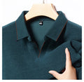 V-neck sweater men's business casual stretchable, warm autumn new pullover knitwear.