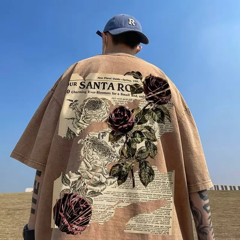 Men Classy  Streetwear Loose T-shirt