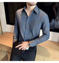 Men's Long Sleeved Casual Versatile Shirt British Style