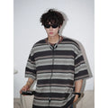 Marvelous  Men's Striped  Short Sleeve O-neck Loose  T-shirt