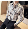 Men's New Arrival Retro Print Long Sleeved Shirt
