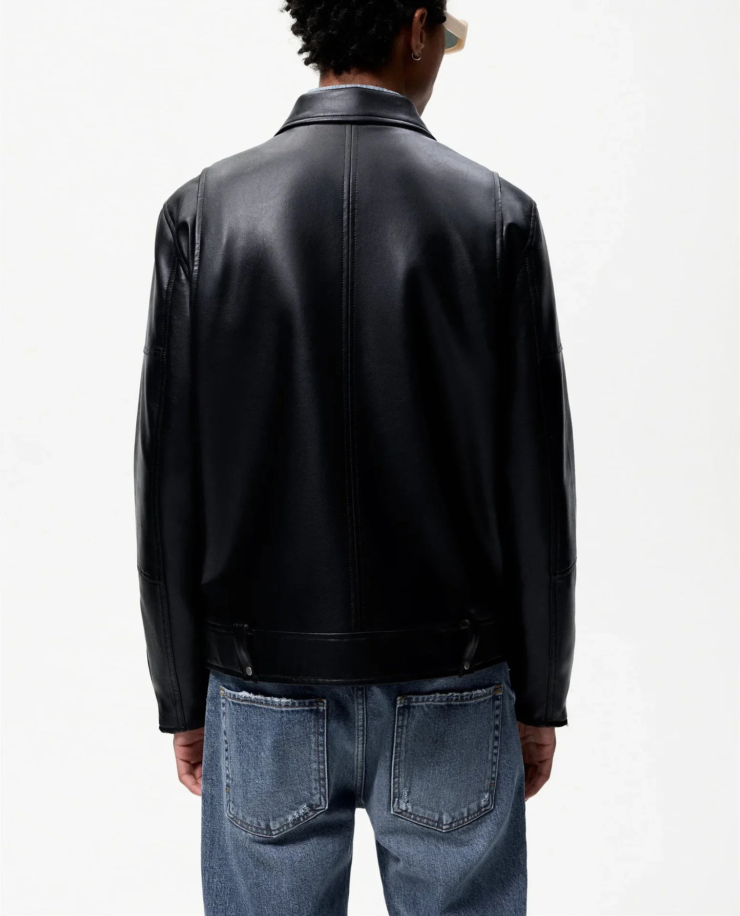 Men's  Fashionable  Zipper Leather Biker Jacket