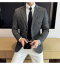 Autumn Winter Simple Plaid  Blazer  For Men Slim Fit . It can worn for Business Events and  wedding functions.
