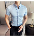 High Quality Men Business Casual Short Sleeved Shirt