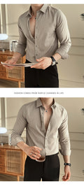 2025 Autumn New Arrival Men's Long - Sleeve Business Casual Shirt