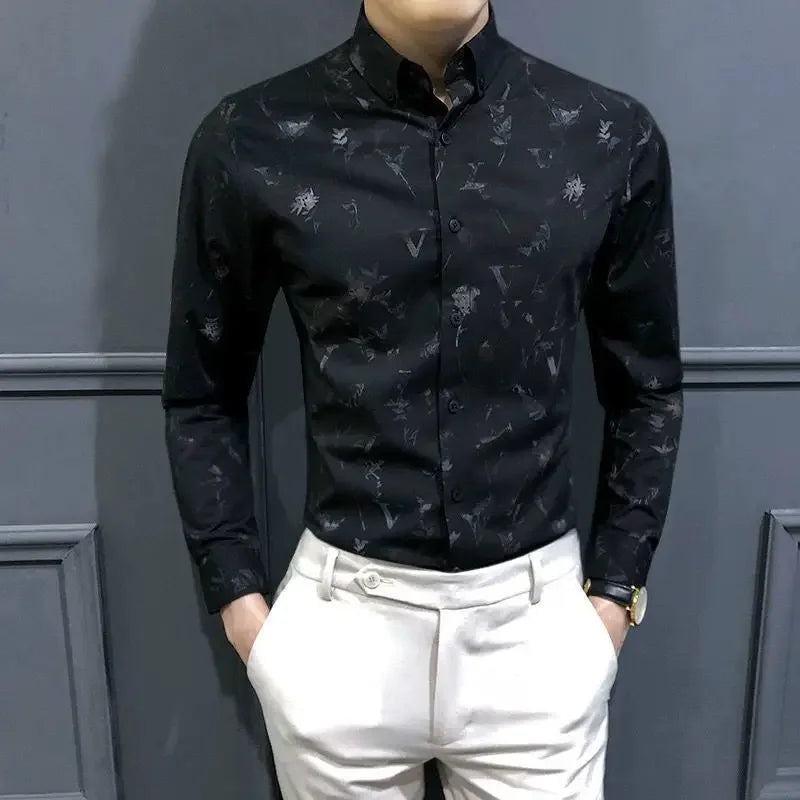 Men latest Long Sleeved  Floral Shirt