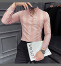 New  Spring  Striped Long Sleeved Shirt For Men