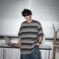 Marvelous  Men's Striped  Short Sleeve O-neck Loose  T-shirt
