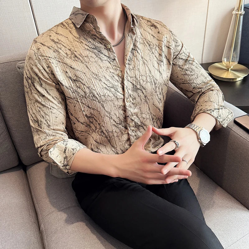 High Quality Men's Summer Long Sleeve Business  Shirt