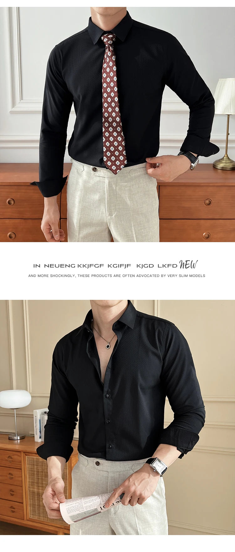 2025 Autumn New Arrival Men's Long - Sleeve Business Casual Shirt