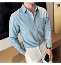 Men's 90% Cotton Denim Shirt – Classic Collar & Button-Up Design