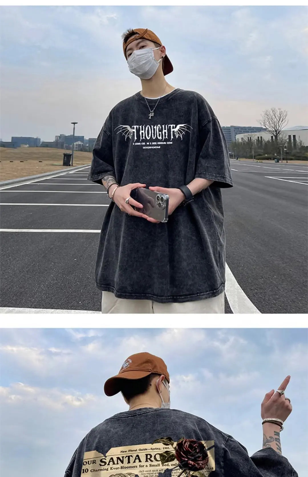 Men Classy  Streetwear Loose T-shirt