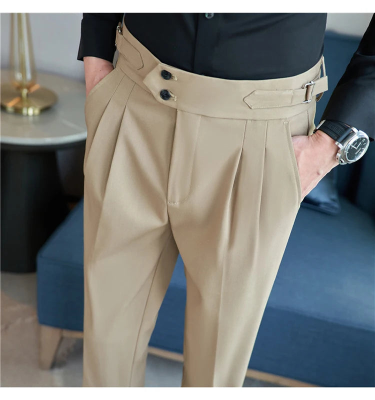 Men's  New  British Style High Waist Trousers