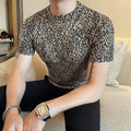 Leopard Pattern T Shirt For Men Summer Short Sleeve