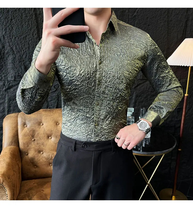Elegant Slim Fit  Social Shirt For Men Clothing