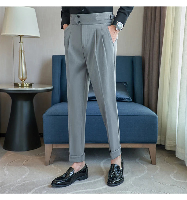 Men's  New  British Style High Waist Trousers
