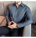 Men's Long Sleeved Casual Versatile Shirt British Style