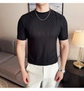 Men's Slim Fit  Half High Collar Short Sleeved T-shirt
