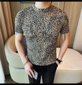 Leopard Pattern T Shirt For Men Summer Short Sleeve