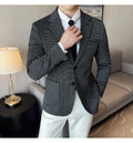 Autumn Winter Simple Plaid  Blazer  For Men Slim Fit . It can worn for Business Events and  wedding functions.