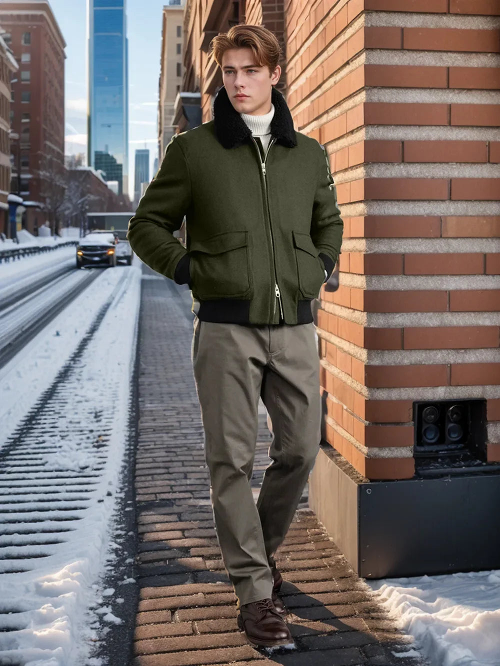 European Winter Men's Marvelous   Zippered Pocket Jacket for Men