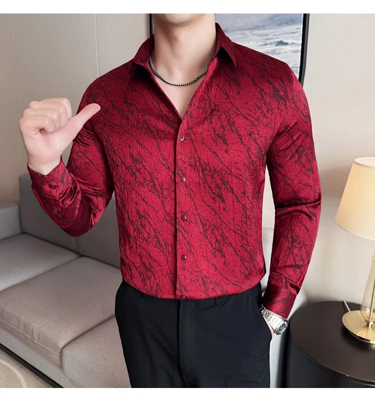 High Quality Men's Summer Long Sleeve Business  Shirt